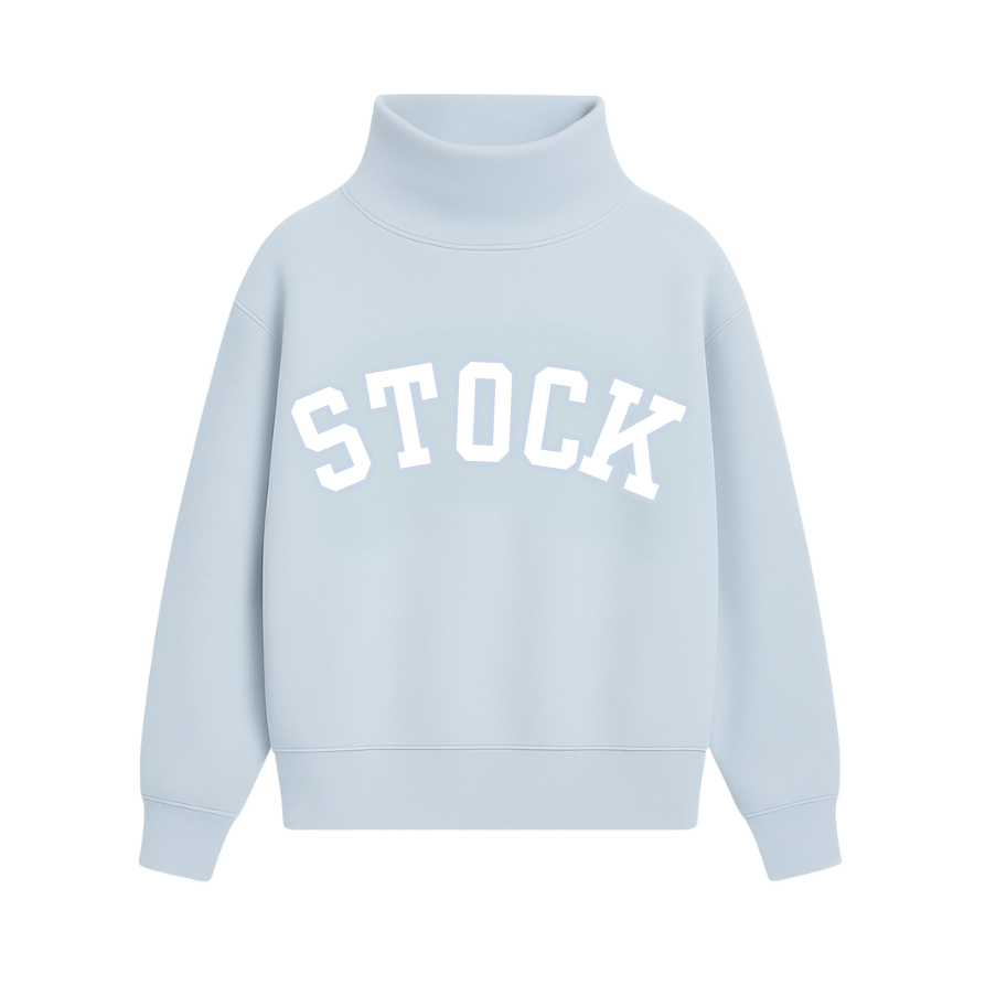 Blue Mockneck Varisty Hoodie